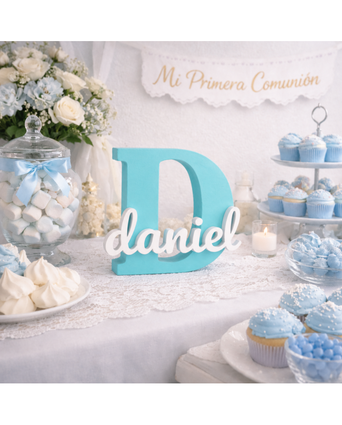 Inicial Personalizada Con Nombre En 3D