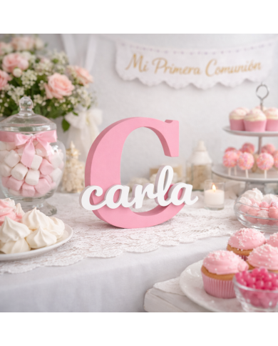 Inicial Personalizada Con Nombre En 3D
