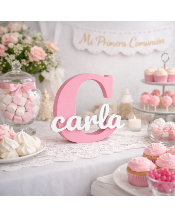 Inicial Personalizada Con Nombre En 3D