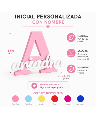 Inicial Personalizada Con Nombre En 3D
