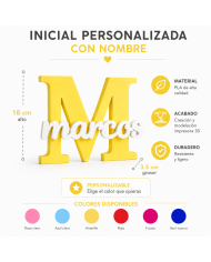 Inicial Personalizada Con Nombre En 3D