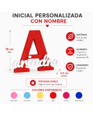 Inicial Personalizada Con Nombre En 3D