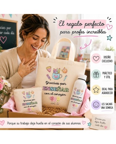 Lote para Profesor o Profesora 'Gracias por enseñar con el corazon'