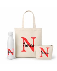Conjunto Nopces - Bolsa Tote con Botella y Neceser Personalizado