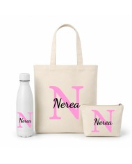 Conjunto Nopces - Bolsa Tote con Botella y Neceser Personalizado
