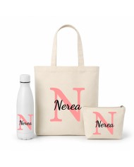 Conjunto Nopces - Bolsa Tote con Botella y Neceser Personalizado