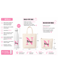 Conjunto Nopces - Bolsa Tote con Botella y Neceser Personalizado