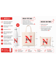 Conjunto Nopces - Bolsa Tote con Botella y Neceser Personalizado