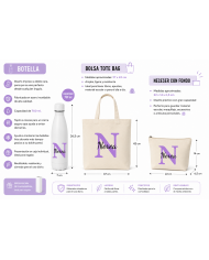 Conjunto Nopces - Bolsa Tote con Botella y Neceser Personalizado