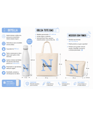 Conjunto Nopces - Bolsa Tote con Botella y Neceser Personalizado