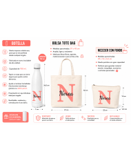 Conjunto Nopces - Bolsa Tote con Botella y Neceser Personalizado