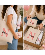 Conjunto Nopces - Bolsa Tote con Botella y Neceser Personalizado