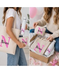 Conjunto Nopces - Bolsa Tote con Botella y Neceser Personalizado