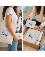Conjunto Nopces - Bolsa Tote con Botella y Neceser Personalizado