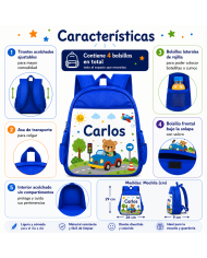 mochila infantil personalizada nombre mochila guarderia niño niña escuela infantil preescolar vuelta al cole regalo personalizad