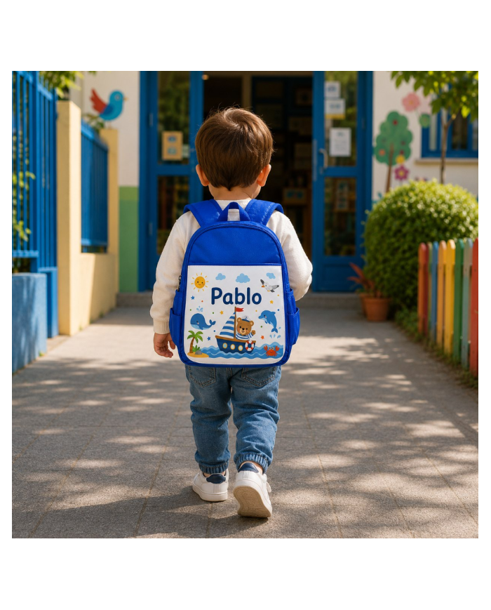 mochila infantil personalizada nombre mochila guarderia niño niña escuela infantil preescolar vuelta al cole regalo personalizad