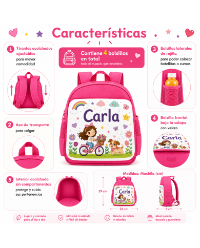 mochila infantil personalizada nombre mochila guarderia niño niña escuela infantil preescolar vuelta al cole regalo personalizad
