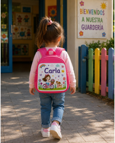 mochila infantil personalizada nombre mochila guarderia niño niña escuela infantil preescolar vuelta al cole regalo personalizad