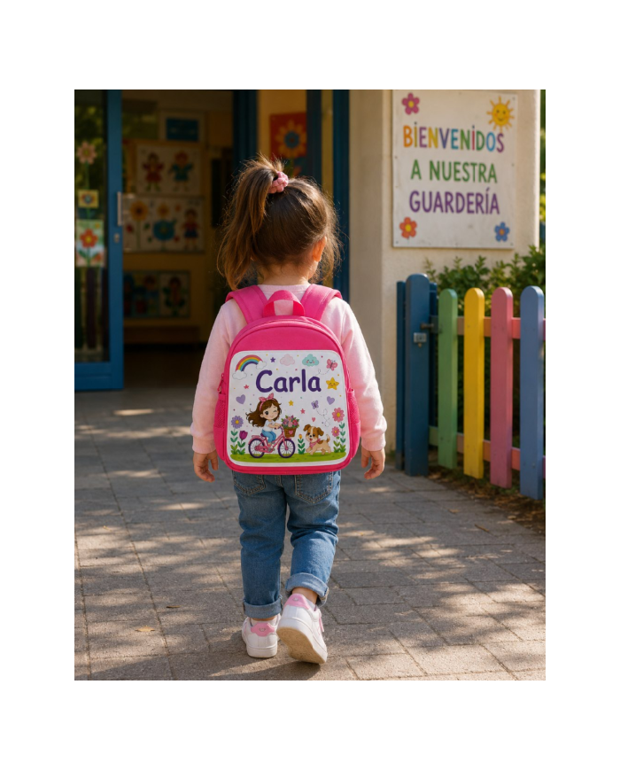 mochila infantil personalizada nombre mochila guarderia niño niña escuela infantil preescolar vuelta al cole regalo personalizad