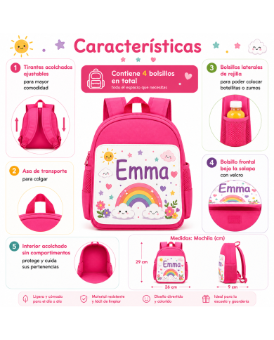 mochila infantil personalizada nombre mochila guarderia niño niña escuela infantil preescolar vuelta al cole regalo personalizad