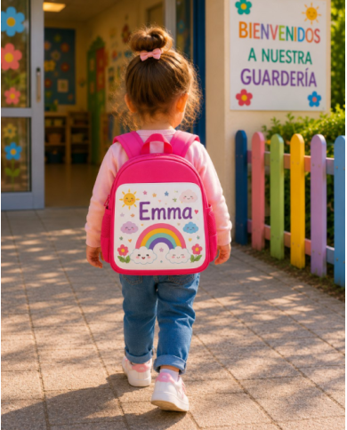mochila infantil personalizada nombre mochila guarderia niño niña escuela infantil preescolar vuelta al cole regalo personalizad