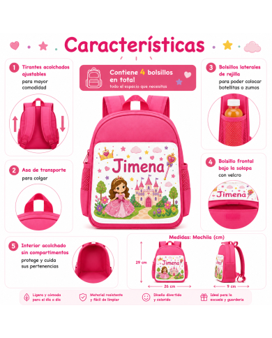 mochila infantil personalizada nombre mochila guarderia niño niña escuela infantil preescolar vuelta al cole regalo personalizad