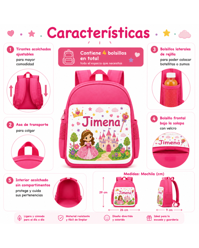mochila infantil personalizada nombre mochila guarderia niño niña escuela infantil preescolar vuelta al cole regalo personalizad
