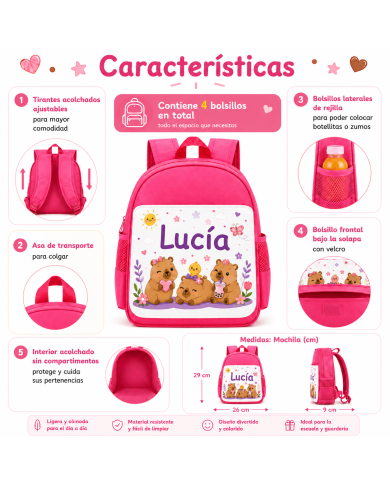 mochila infantil personalizada nombre mochila guarderia niño niña escuela infantil preescolar vuelta al cole regalo personalizad