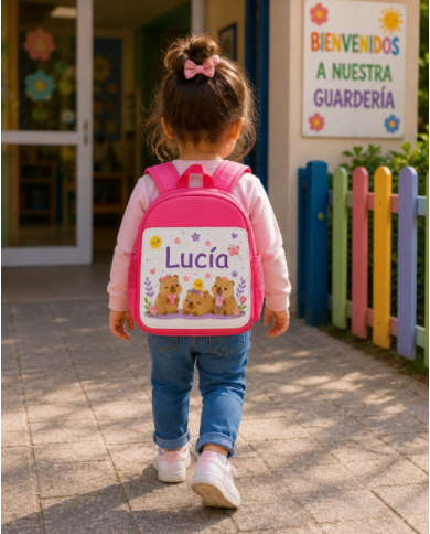 mochila infantil personalizada nombre mochila guarderia niño niña escuela infantil preescolar vuelta al cole regalo personalizad