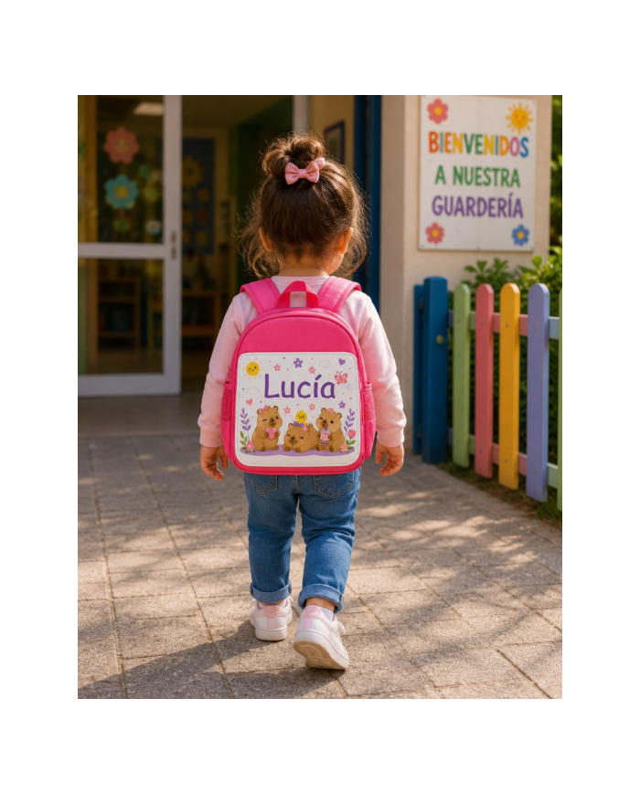 mochila infantil personalizada nombre mochila guarderia niño niña escuela infantil preescolar vuelta al cole regalo personalizad