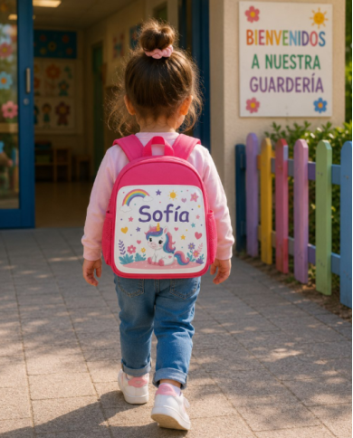 mochila infantil personalizada nombre mochila guarderia niño niña escuela infantil preescolar vuelta al cole regalo personalizad
