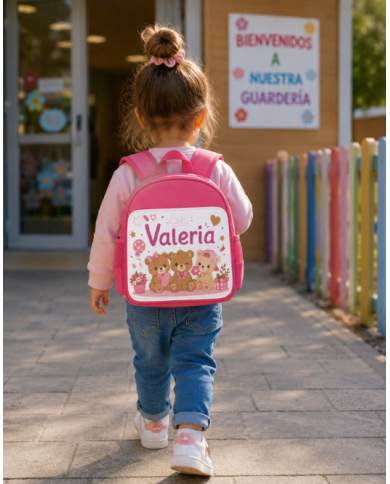 mochila infantil personalizada nombre mochila guarderia niño niña escuela infantil preescolar vuelta al cole regalo personalizad
