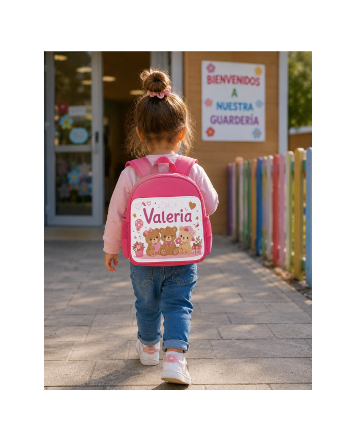 mochila infantil personalizada nombre mochila guarderia niño niña escuela infantil preescolar vuelta al cole regalo personalizad