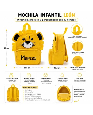 mochila guarderia personalizada nombre mochila infantil pequeña niño niña 2 años 3 años preescolar escuela infantil animales vue
