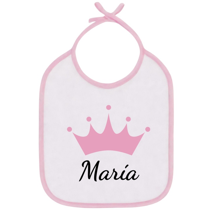 Babero Corona + Nombre