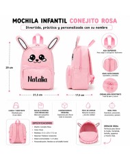 mochila guarderia personalizada nombre mochila infantil pequeña niño niña 2 años 3 años preescolar escuela infantil animales vue
