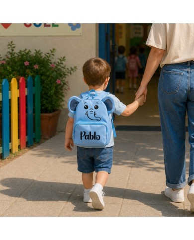 mochila guarderia personalizada nombre mochila infantil pequeña niño niña 2 años 3 años preescolar escuela infantil animales vue
