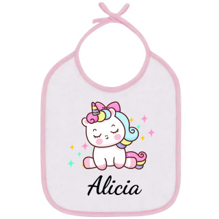 Babero Unicornio + Nombre