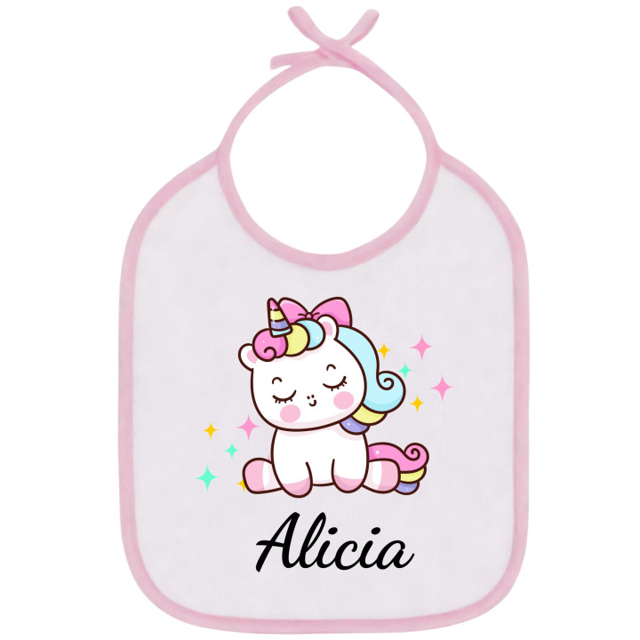 Babero Unicornio + Nombre