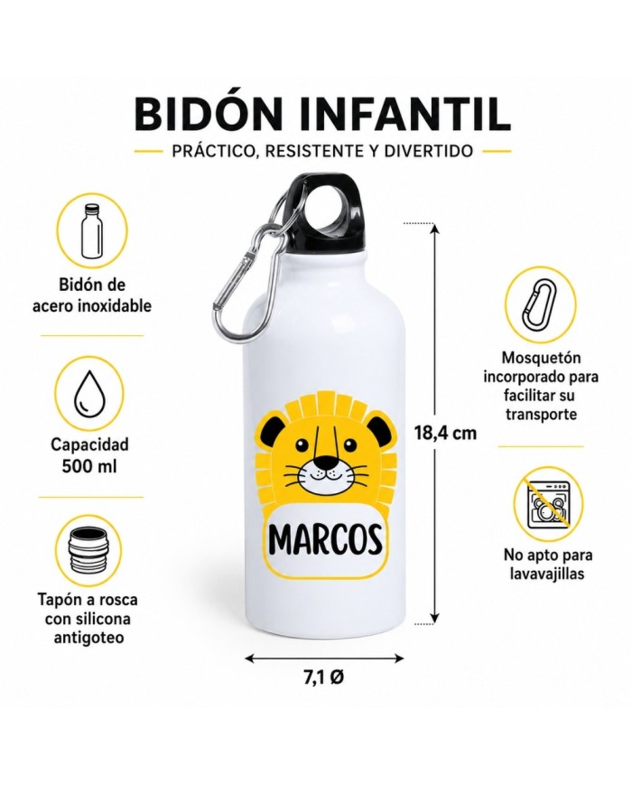 Botella Infantil León Amarillo 500ML