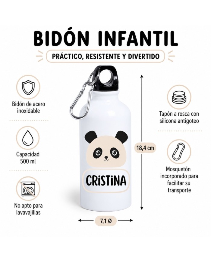 Botella Infantil Oso Panda 500ML