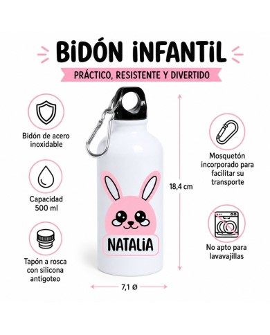 Botella Infantil Conejito Rosa 500ML