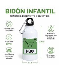 Botella Infantil Cocodrilo Verde 500ML