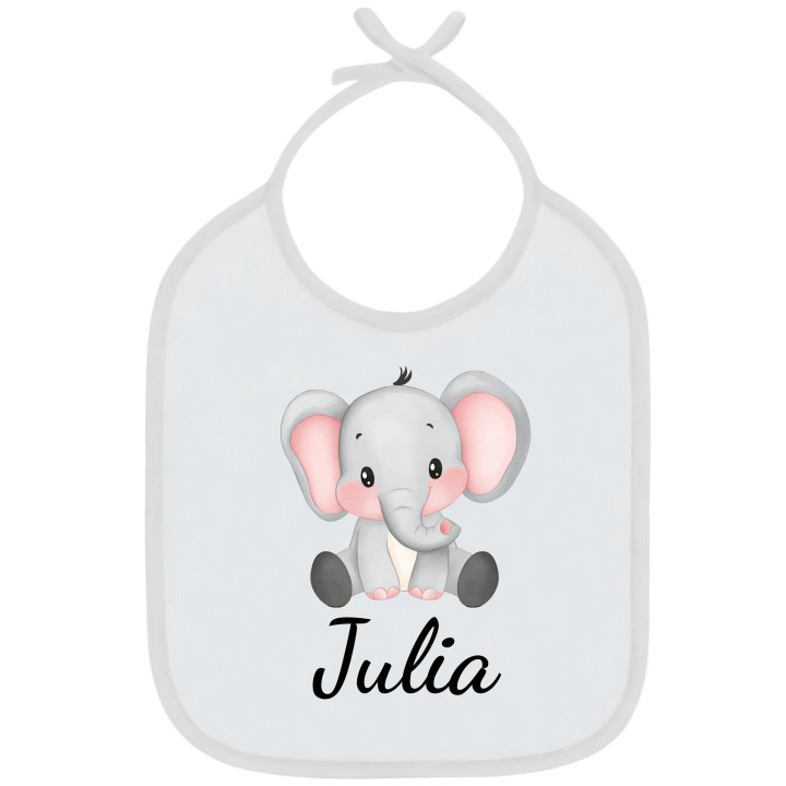Babero Elefante + Nombre