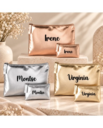 Conjunto Neceser y Monedero en Polipiel Personalizado con Nombre