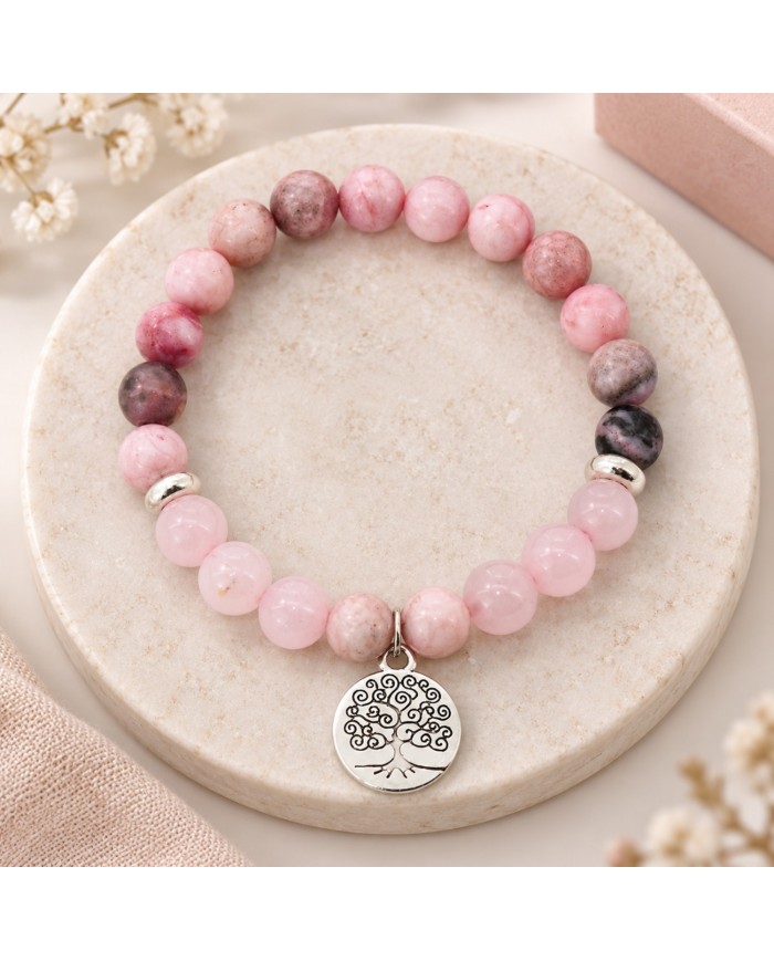 Pulsera Pink en Piedra Natural