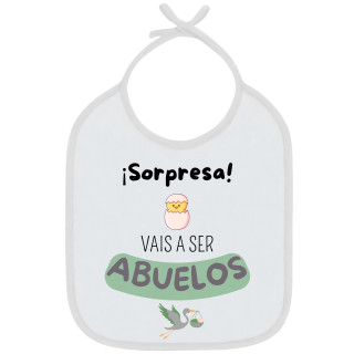 Babero Sorpresa Abuelos + Nombre