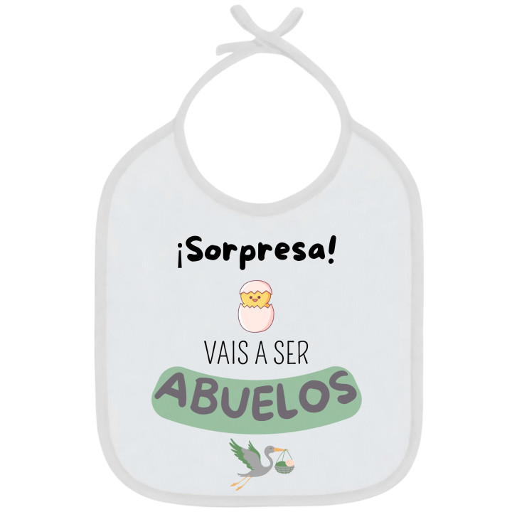Babero Sorpresa Abuelos + Nombre