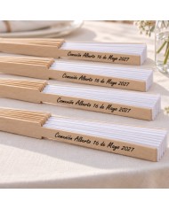 Abanico de Madera Grabado a Láser