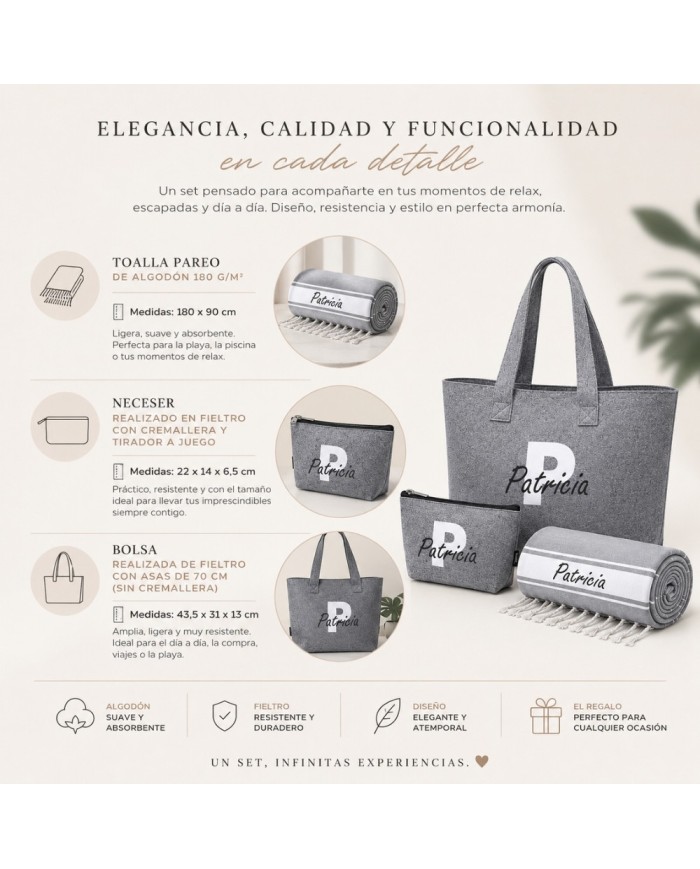 Set Bolsa con Toalla y Neceser Personalizado